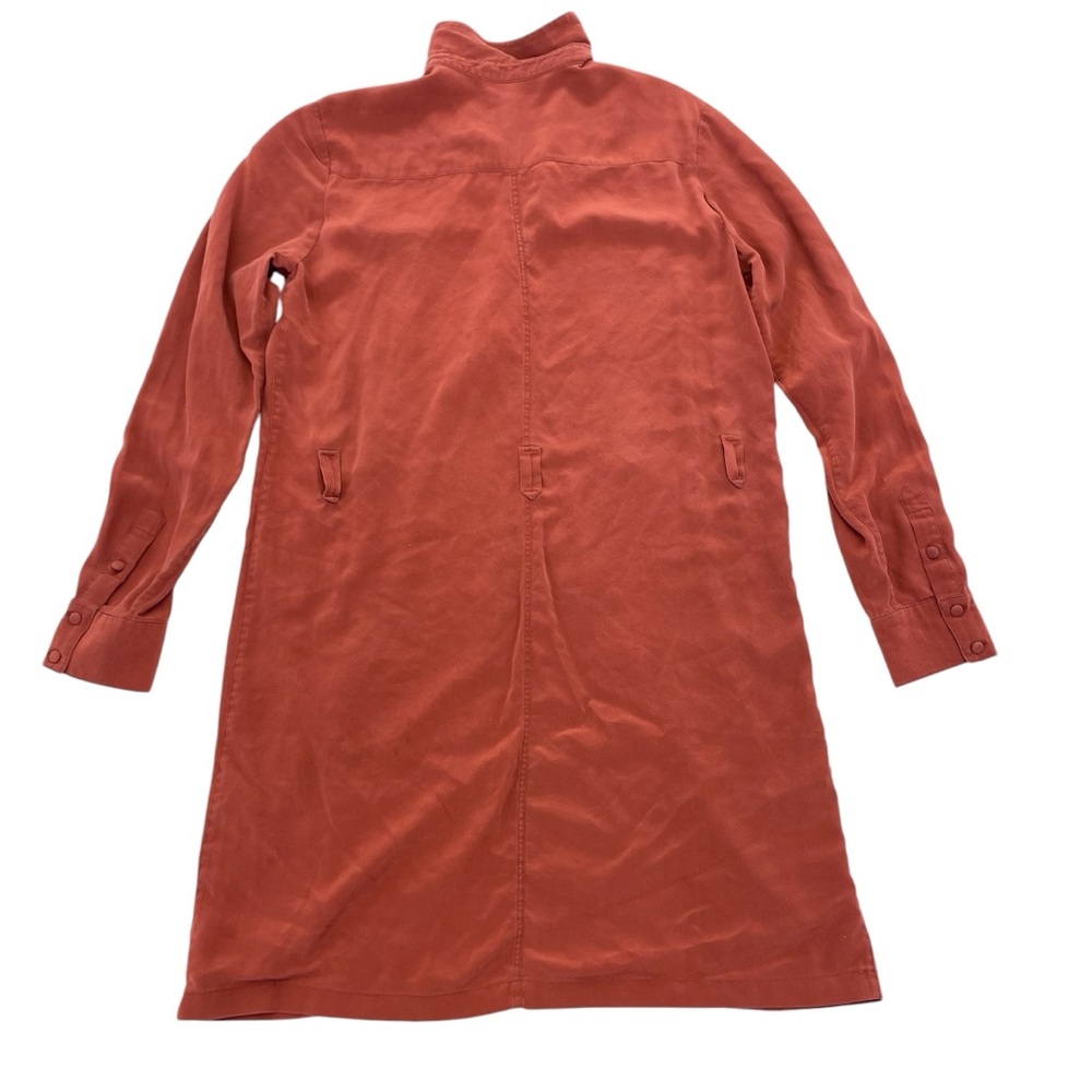 Sézane Silk Shirt Dress 34 Rust/Orange - Picture 11 of 15